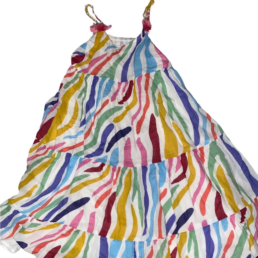 Boden size 6-7 VGUC rainbow zebra print dress